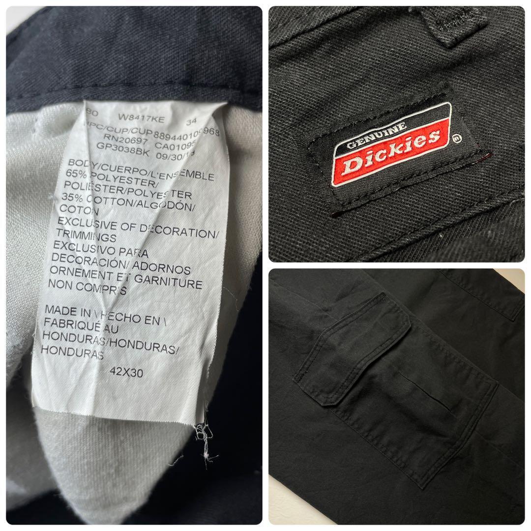 Dickies ディッキーズ w42 カーゴパンツ ワークパンツ 黒 ブラック メンズ 古着 オーバーサイズ 極太 ビッグサイズ ディッキース