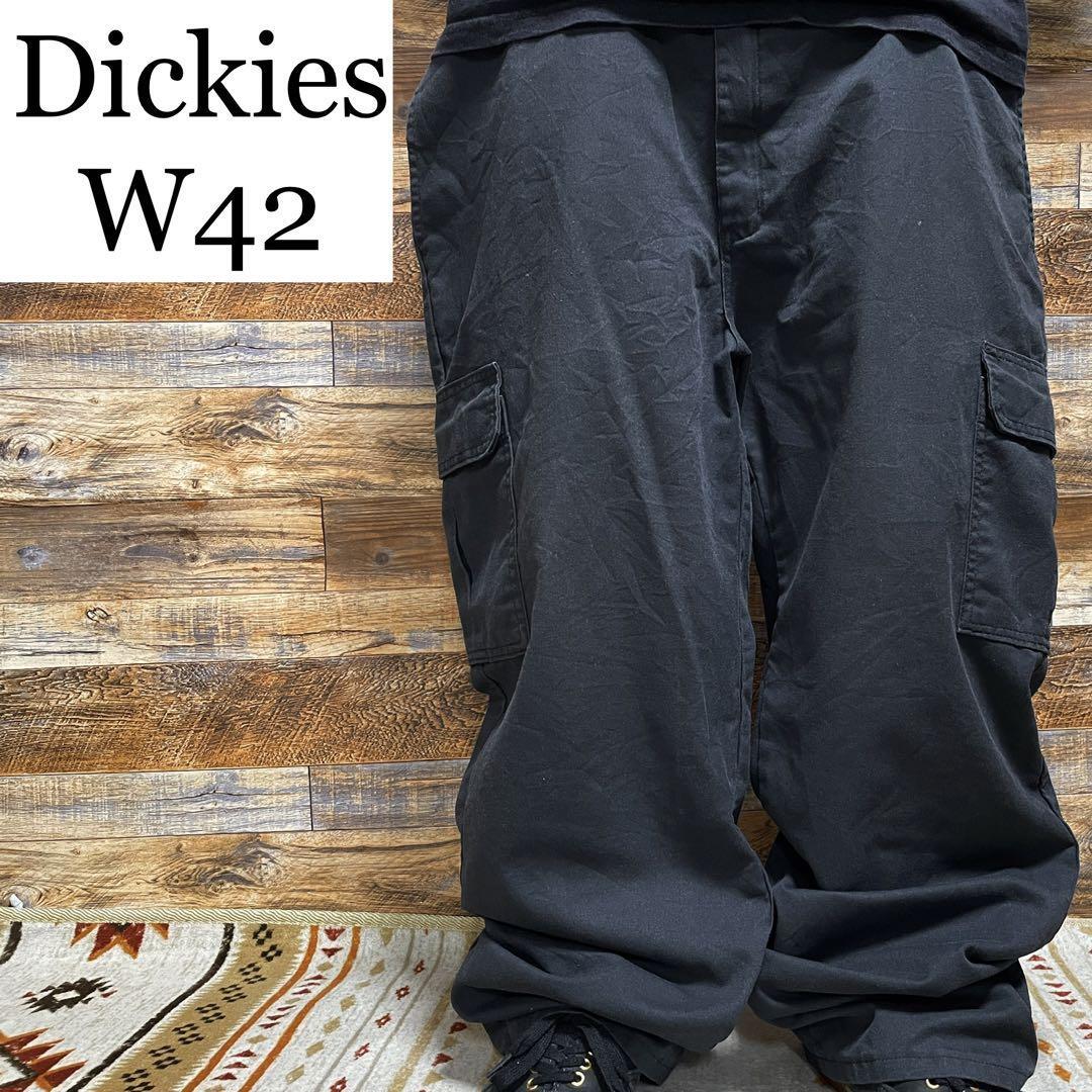 Dickies ディッキーズ w42 カーゴパンツ ワークパンツ 黒 ブラック メンズ 古着 オーバーサイズ 極太 ビッグサイズ ディッキース_画像1