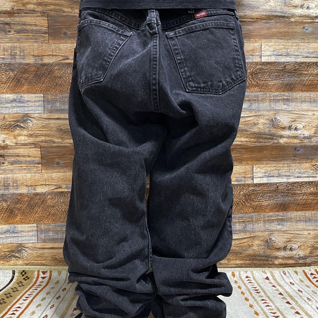 Wrangler ラングラー ブラックデニム 極太 ジーパン 古着 黒 Wrangler ラングラー ブラックデニム 極太 ジーパン 古着 黒