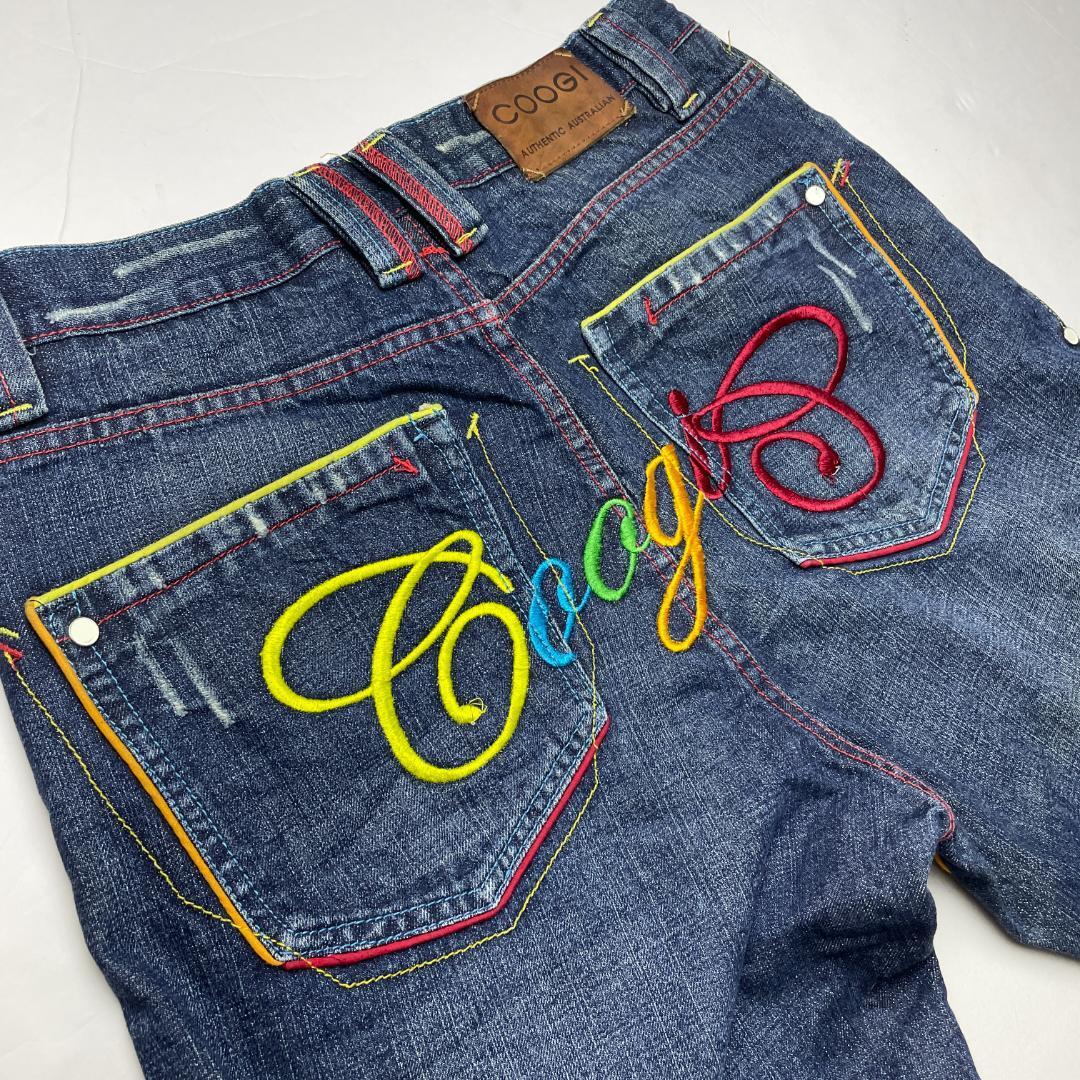 COOGI クージー デニム ジーンズ Gパン ジーパン 刺繍 b系 ストリート オーバーサイズ 青 ブルー 古着 メンズ w34 y2k ビッグサイズ メンズ_画像5