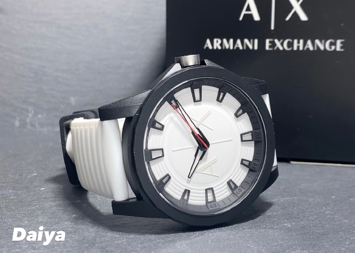  новый товар AX ARMANI EXCHANGE Armani Exchange стандартный товар наручные часы аналог наручные часы кварц 3 атмосферное давление водонепроницаемый резиновая лента белый подарок 