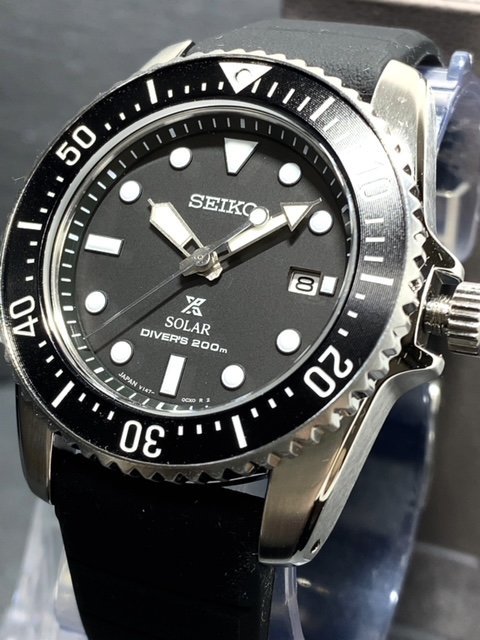 国内正規品 新品 腕時計 SEIKO セイコー PROSPEX プロスペックス ソーラー ダイバースキューバ ラバーベルト ブラック カレンダー SBDN075_画像2