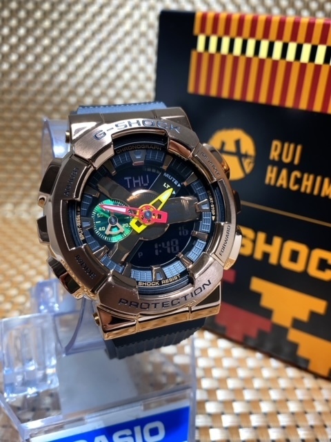 新品 カシオ CASIO Gショック G-SHOCK 八村塁 シグネチャーモデル メンズ メタルカバード ブラック＆ゴールド ラスタカラー GM-110RH-1_画像8