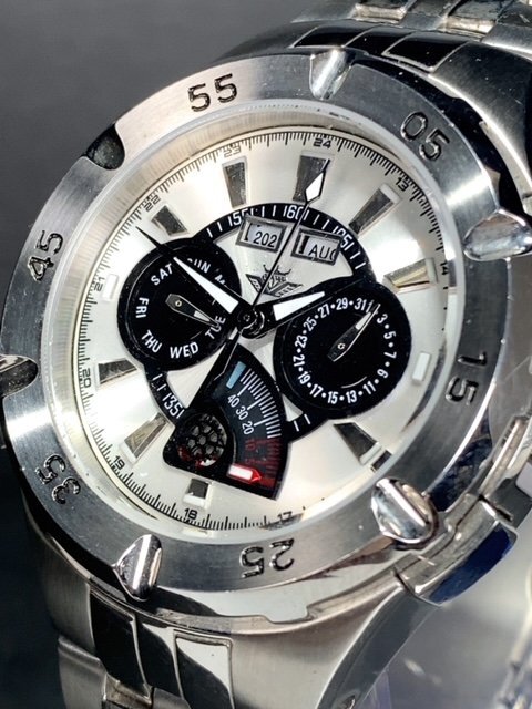 新品 正規品 ドミニク DOMINIC 自動巻き 腕時計 オートマティック カレンダー 防水 ステンレス ホワイト ブラック ビジネス プレゼント_画像3