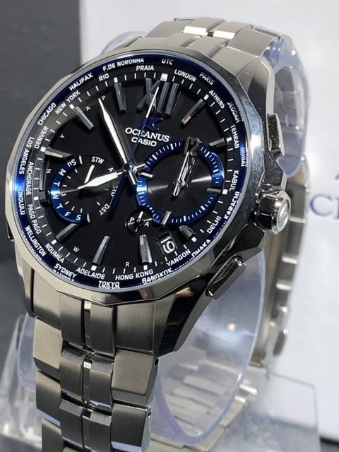  domestic regular goods new goods wristwatch CASIO Casio OCEANUS Oceanus Manta man ta radio wave solar titanium calendar 10 atmospheric pressure waterproof men's present 