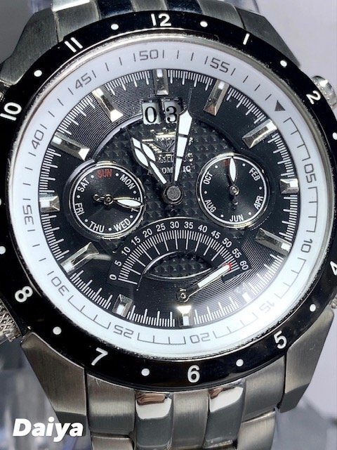 新品 正規品 ドミニク DOMINIC 自動巻き 腕時計 オートマティック カレンダー 防水 ステンレス シルバー ブラック ビジネス プレゼントの画像1