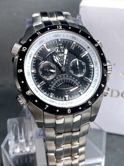 新品 正規品 ドミニク DOMINIC 自動巻き 腕時計 オートマティック カレンダー 防水 ステンレス シルバー ブラック ビジネス プレゼントの画像2