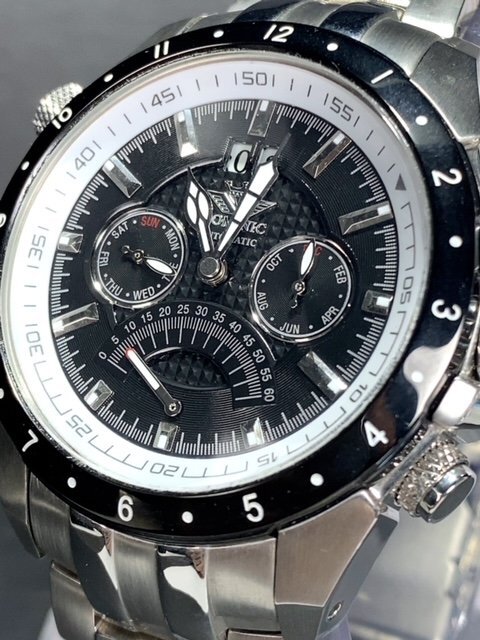 新品 正規品 ドミニク DOMINIC 自動巻き 腕時計 オートマティック カレンダー 防水 ステンレス シルバー ブラック ビジネス プレゼントの画像3