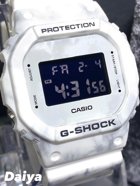 新品 CASIO カシオ 正規品 G-SHOCK ジーショック Gショック 腕時計 スノー カモフラージュ 多機能 デジタル ホワイト グレー DW-5600GC-7の画像1