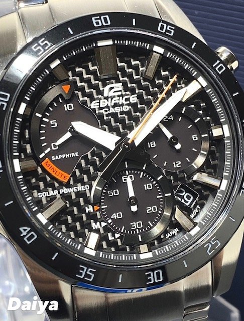 新品 CASIO カシオ 正規品 腕時計 EDIFICE エディフィス ソーラー 10気圧防水 カレンダー アナログ腕時計 ステンレス メンズ プレゼント_画像1