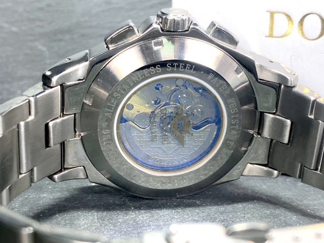 新品 正規品 ドミニク DOMINIC 自動巻き 腕時計 オートマティック カレンダー 防水 ステンレス シルバー ホワイト ビジネス プレゼント_画像9