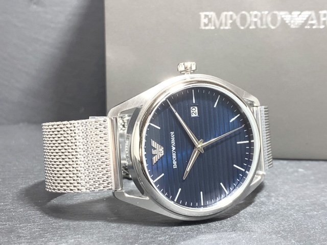 新品 EMPORIO ARMANI エンポリオアルマーニ MATTEO 正規品 腕時計 アナログ クオーツ 防水 カレンダー ステンレス 替えベルト付 プレゼント_画像5