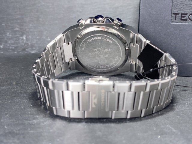 新品 テクノス TECHNOS 正規品 腕時計 アナログ腕時計 クオーツ ステンレス クロノグラフ 5気圧防水 多機能 シルバー ブルー プレゼントの画像8