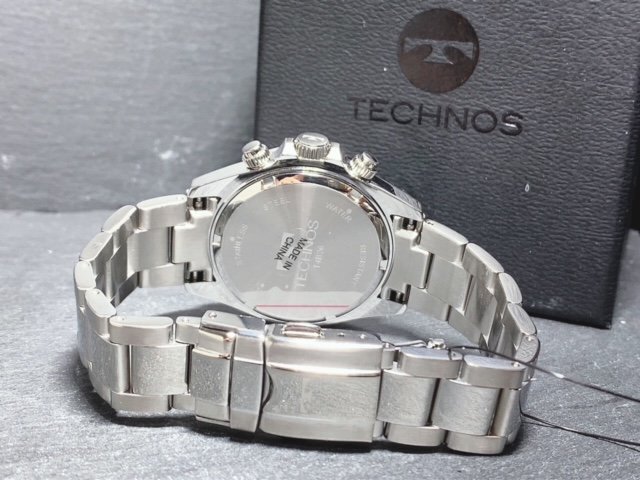限定カラー 天然ダイヤモンド付き 新品 TECHNOS テクノス 正規品 腕時計 シルバー グリーン クロノグラフ アナログ腕時計 多機能腕時計の画像8