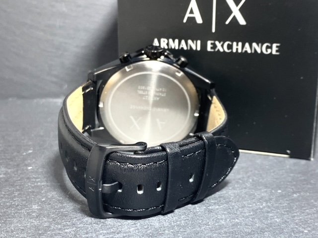 新品 AX ARMANI EXCHANGE アルマーニ エクスチェンジ 正規品 腕時計 クロノグラフ カレンダー アナログ クオーツ 防水 レザー ブラック_画像7