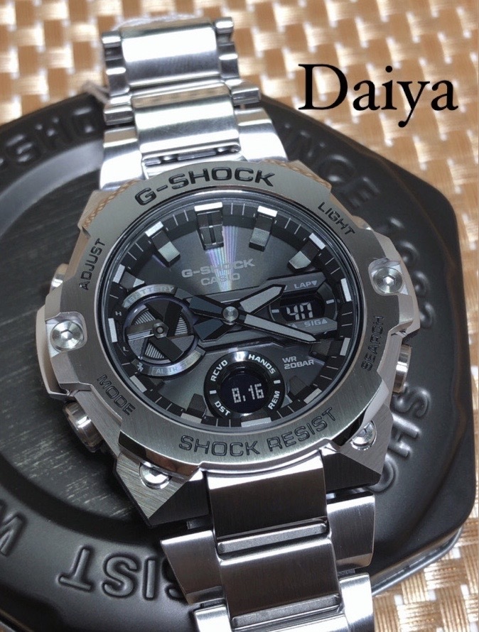 新品 CASIO カシオ 正規品 G-SHOCK ジーショック Gショック 腕時計 シルバー G-STEEL ソーラー アナデジ腕時計 多機能腕時計 GST-B400D-1A_画像1