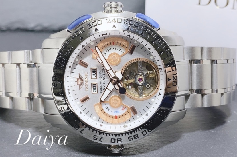 限定モデル 秘密のからくりギミック搭載 新品 DOMINIC ドミニク 正規品 腕時計 手巻き腕時計 ステンレスベルト アンティーク腕時計 メンズ_画像1