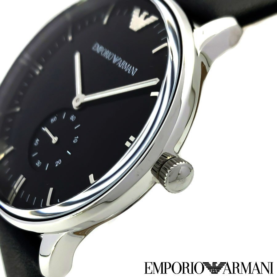 [1 иен ] новый товар стандартный товар EMPORIO ARMANI Emporio Armani мужские наручные часы кожа частота водонепроницаемый small second балка указатель подарок подарок 