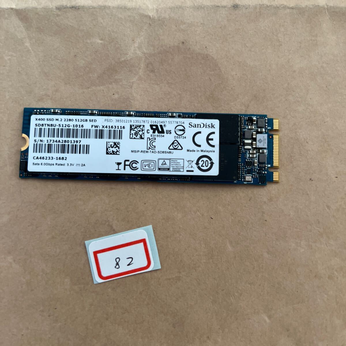 SSD #82# SanDisk SD8TN8U-512G-1016 512.1GBの画像1