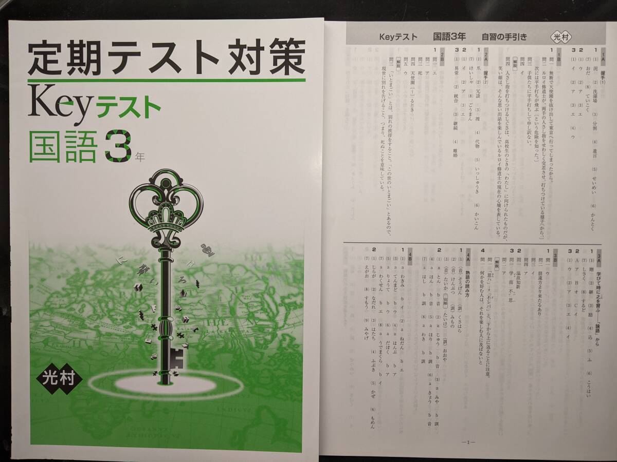 ☆新品即決 Keyテスト 国語3年 光村 解答付_画像1