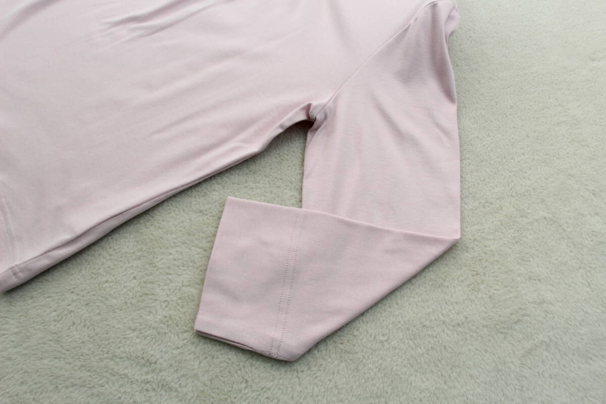 3-763 新品 春物　日本製綿100％ギャザー七分袖プルオーバー ピンクＳサイズ_画像6
