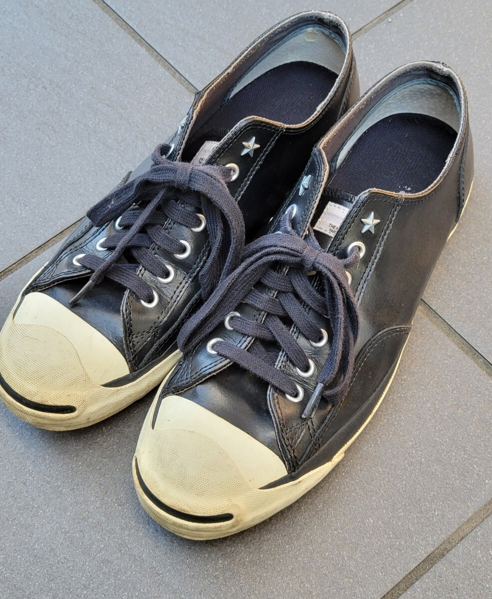 US10.5 29cm CONVERSE/BEDWIN JACK PURCELL コンバース ベドウィン ジャックパーセル BLACK 黒 レザー ローカット ブラック_画像1