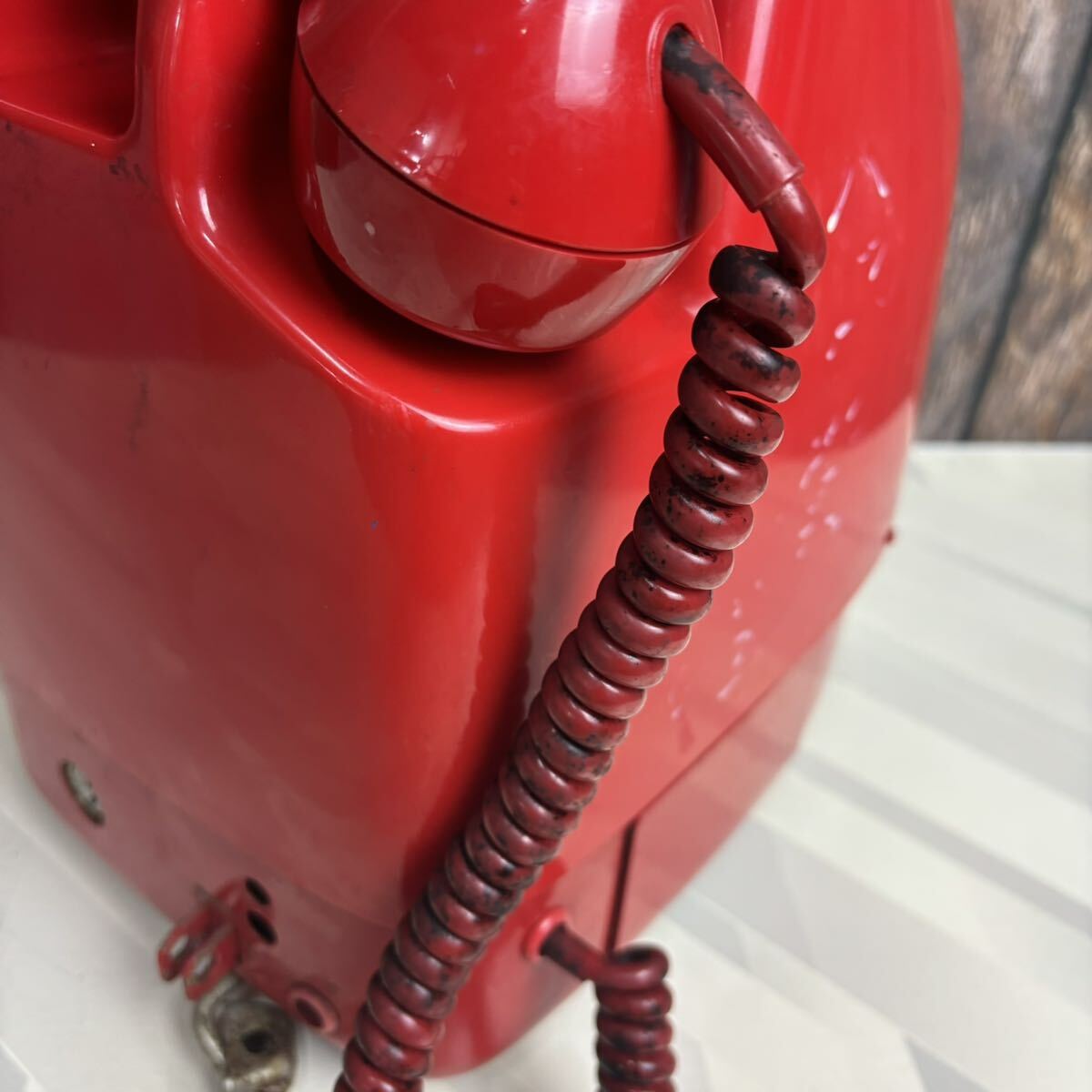 赤電話 公衆電話 昭和レトロ ダイヤル式電話 田村電機製作所 1978年製 アンティーク_画像6