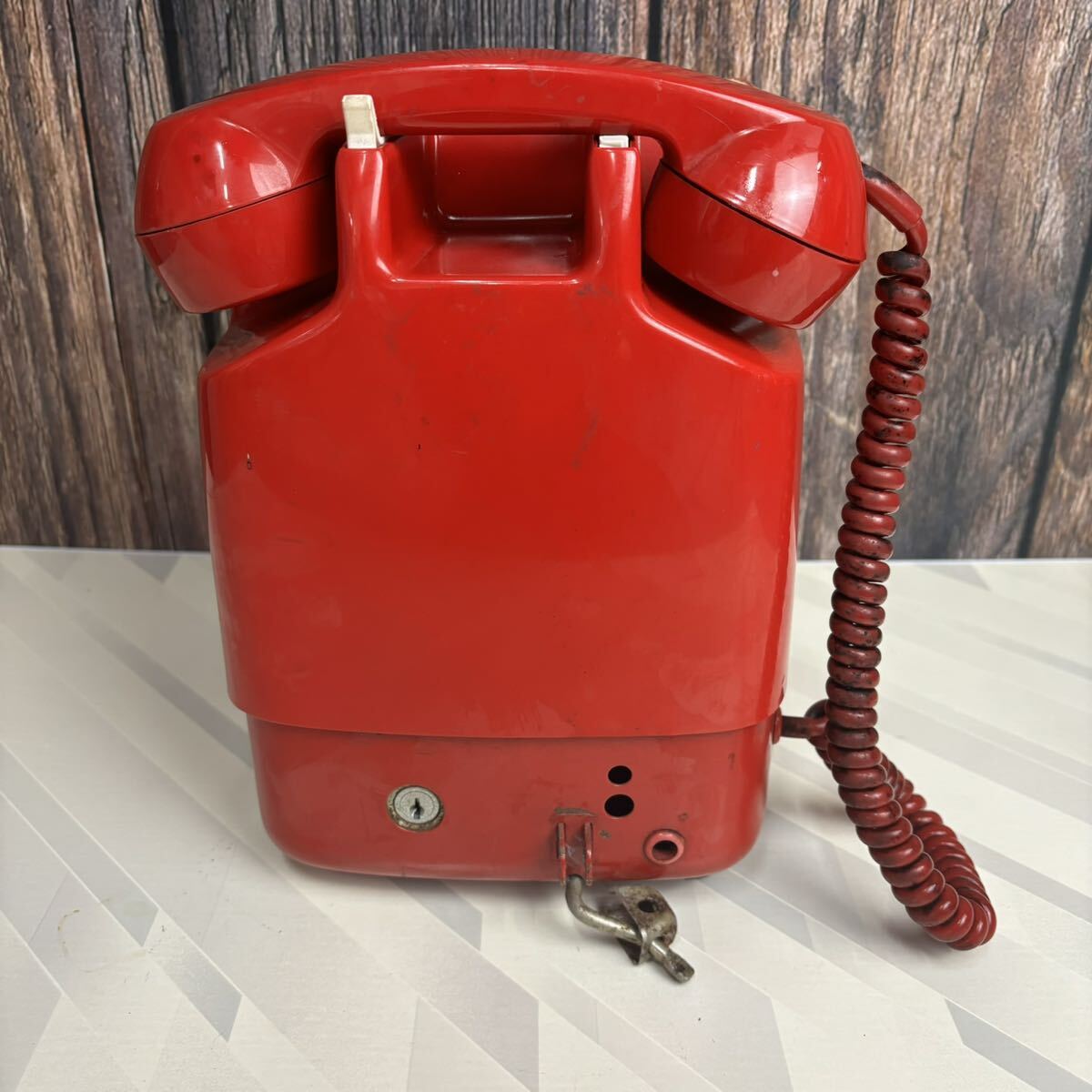 赤電話 公衆電話 昭和レトロ ダイヤル式電話 田村電機製作所 1978年製 アンティーク_画像4