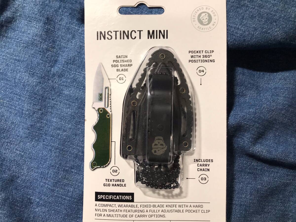 新品　SOG INSTINCT MINI ネックナイフ　フルタング_画像2