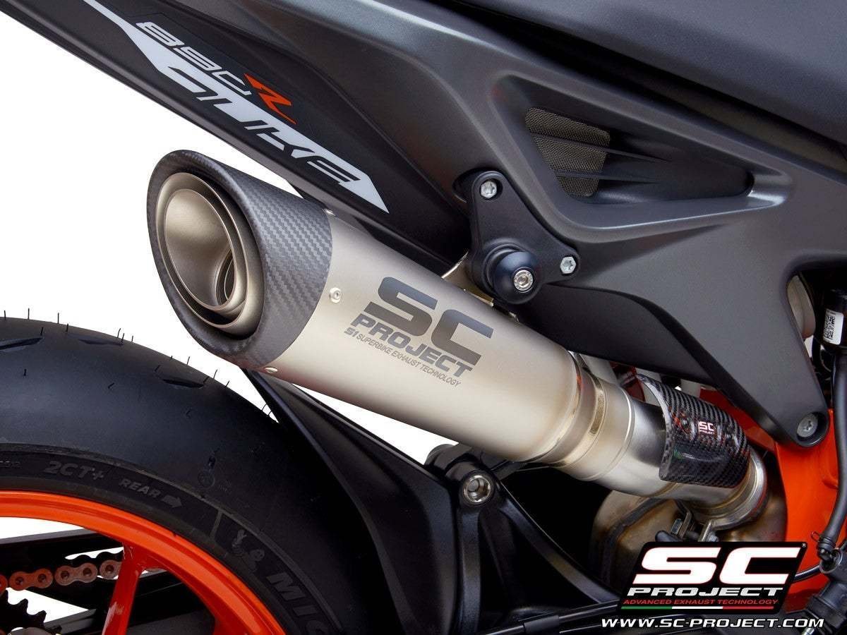 【国内在庫】 SC-PROJECT SCプロジェクト S1スリップオンサイレンサー バッフル付属 純正キャタライザー対応 KTM 890 DUKE '20-23 デューク_画像6