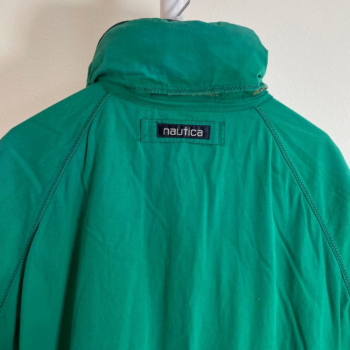 90s NAUTICA ノーティカ セーリングジャケット ブルゾン 刺繍 ロゴ グリーン f508