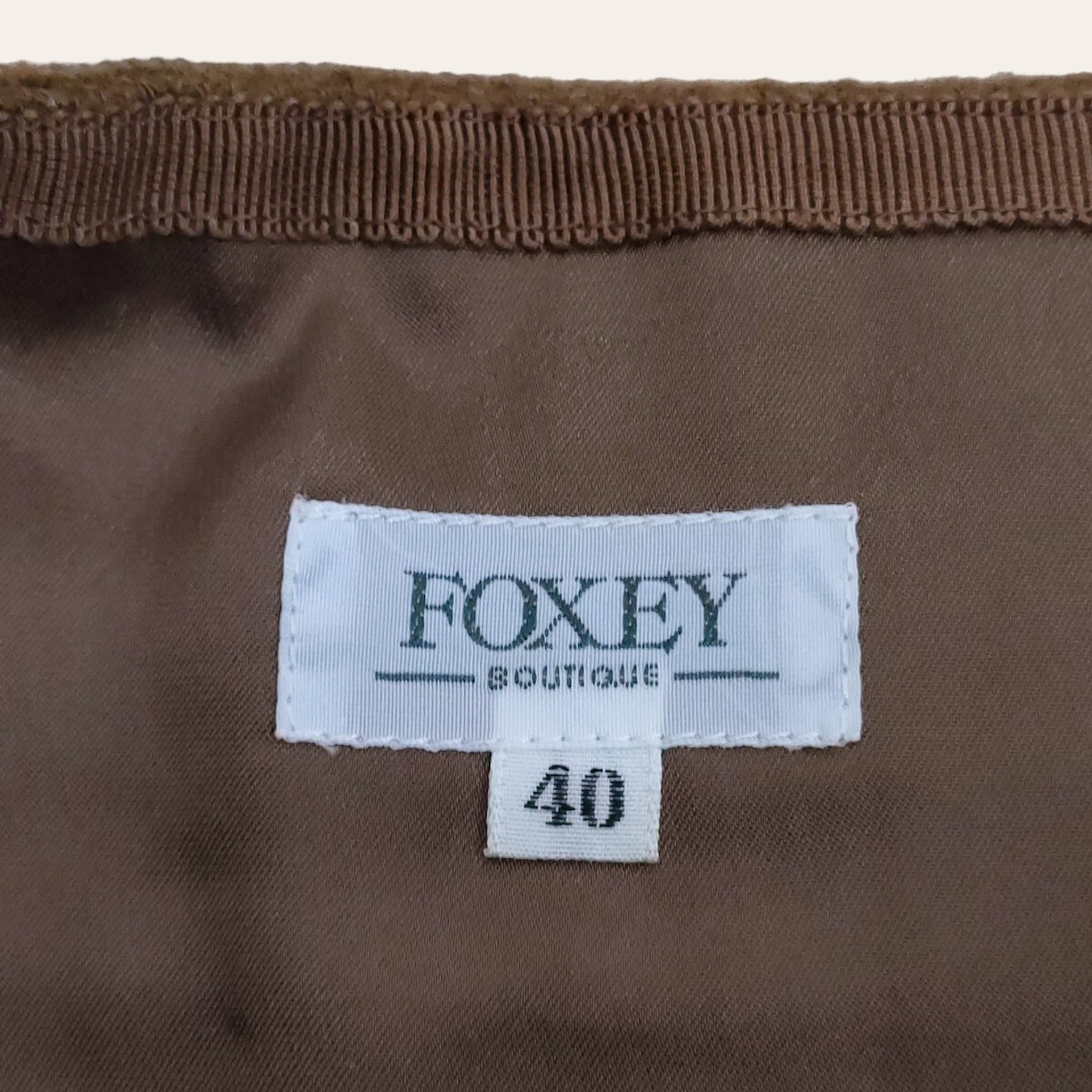 FOXEY / フォクシー カシミヤ90％ レディース フレアスカート ブラウン 40サイズ 日本製 I-3578_画像6