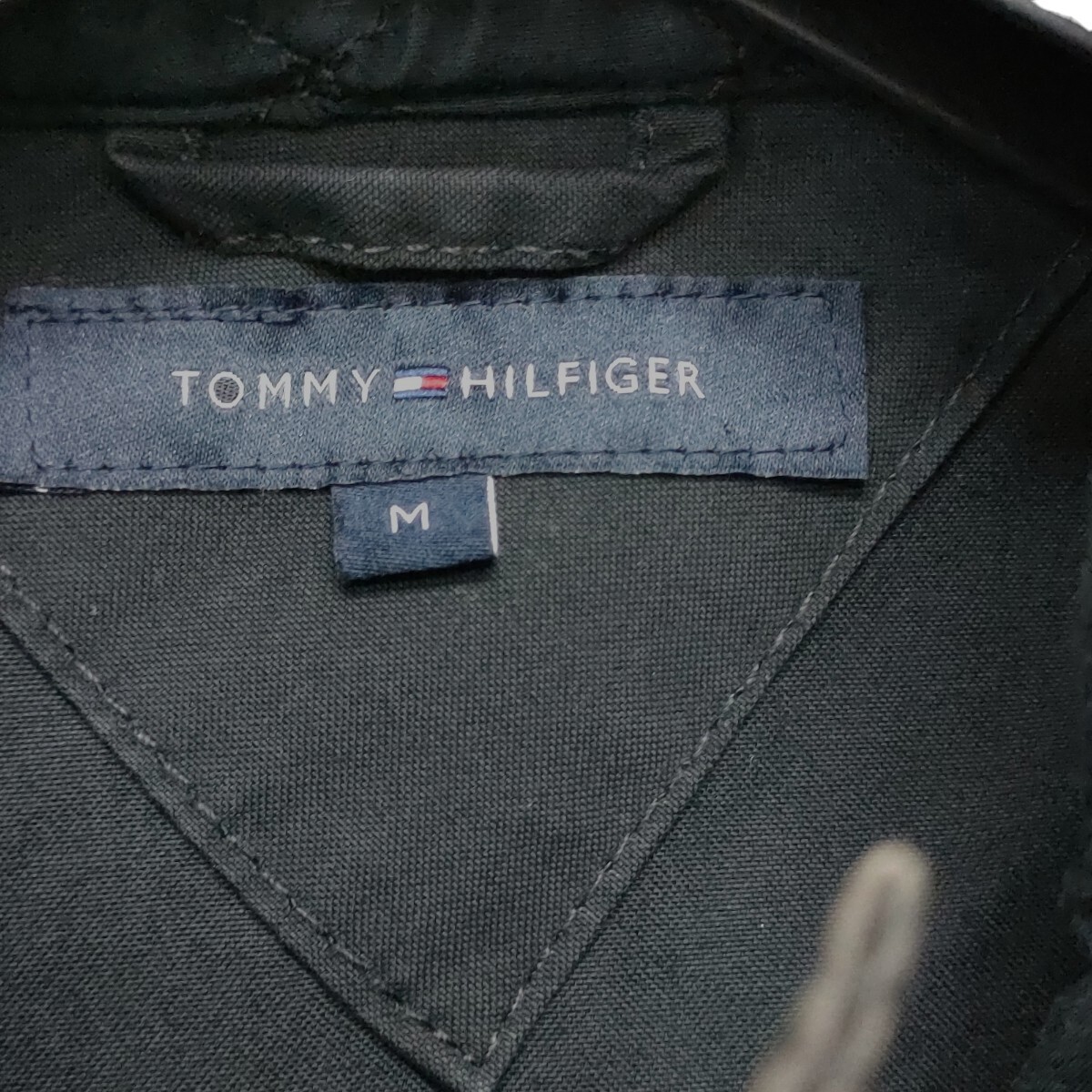 TOMMY HILFIGER NEW YORK / トミーヒルフィガー コットン ジャケット 春ジャケット ブラック Mサイズ フード収納 a-1256_画像3