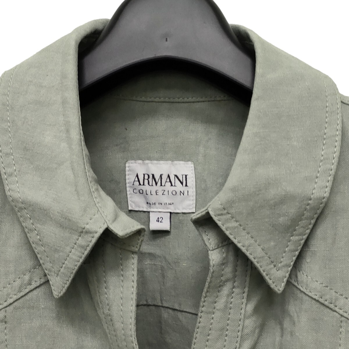 ARMANI COLLEZIONI / アルマーニ コレッツィオーニ レディース 長袖ジャケットシャツ スナップボタン 42サイズ イタリア製 I-3653 の画像3