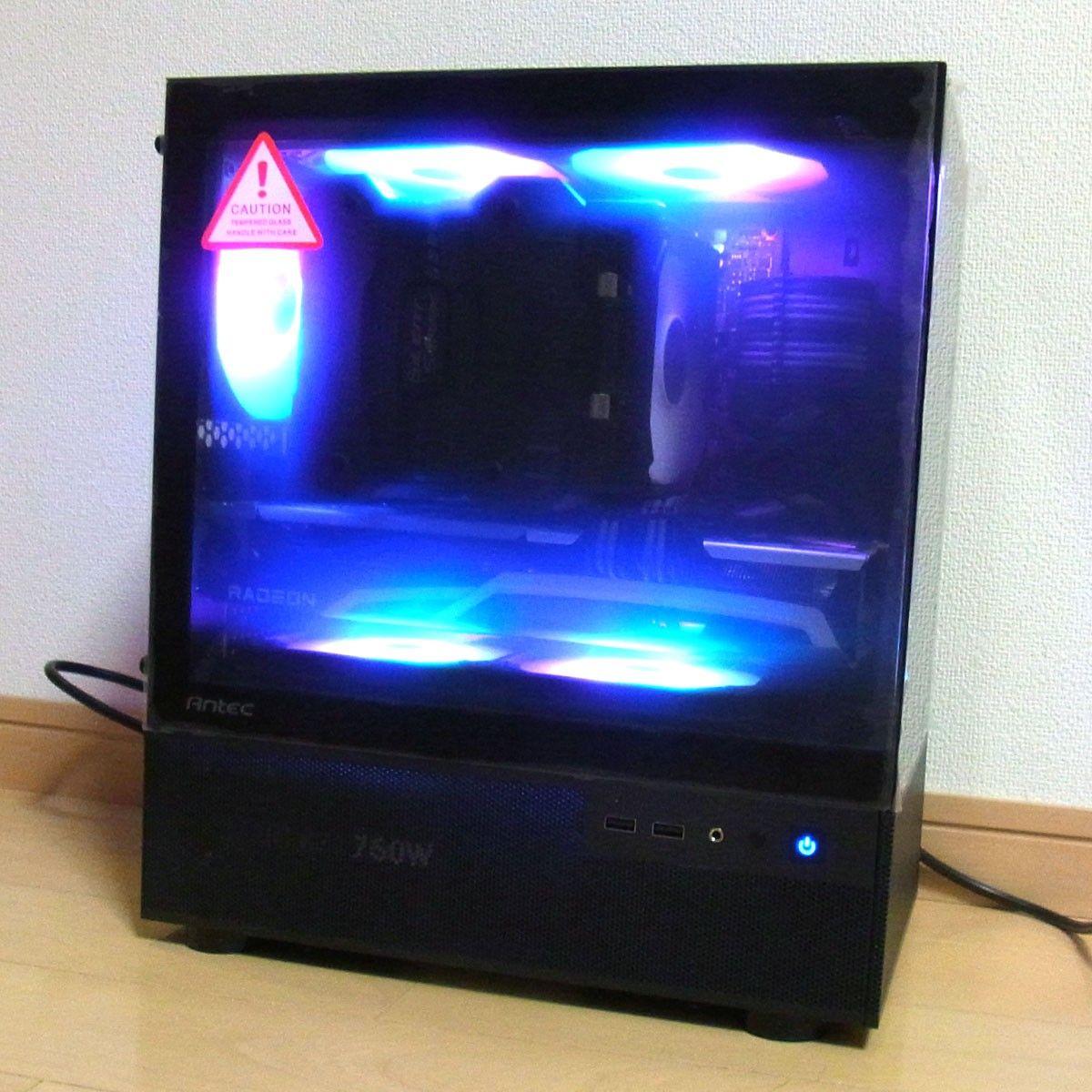 未使用 超強力空冷 コンパクトゲーミングPC ピラーレスケース i5-12600KF RX6700XT 32GB