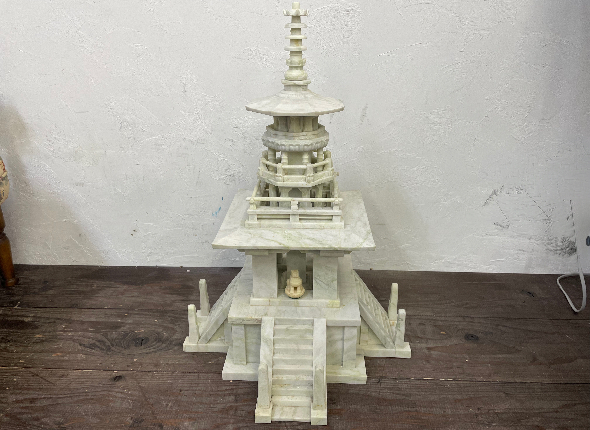 美品 高麗天然石 多宝塔 置物 オブジェ 仏国寺 旧統一教会 彫刻の画像2