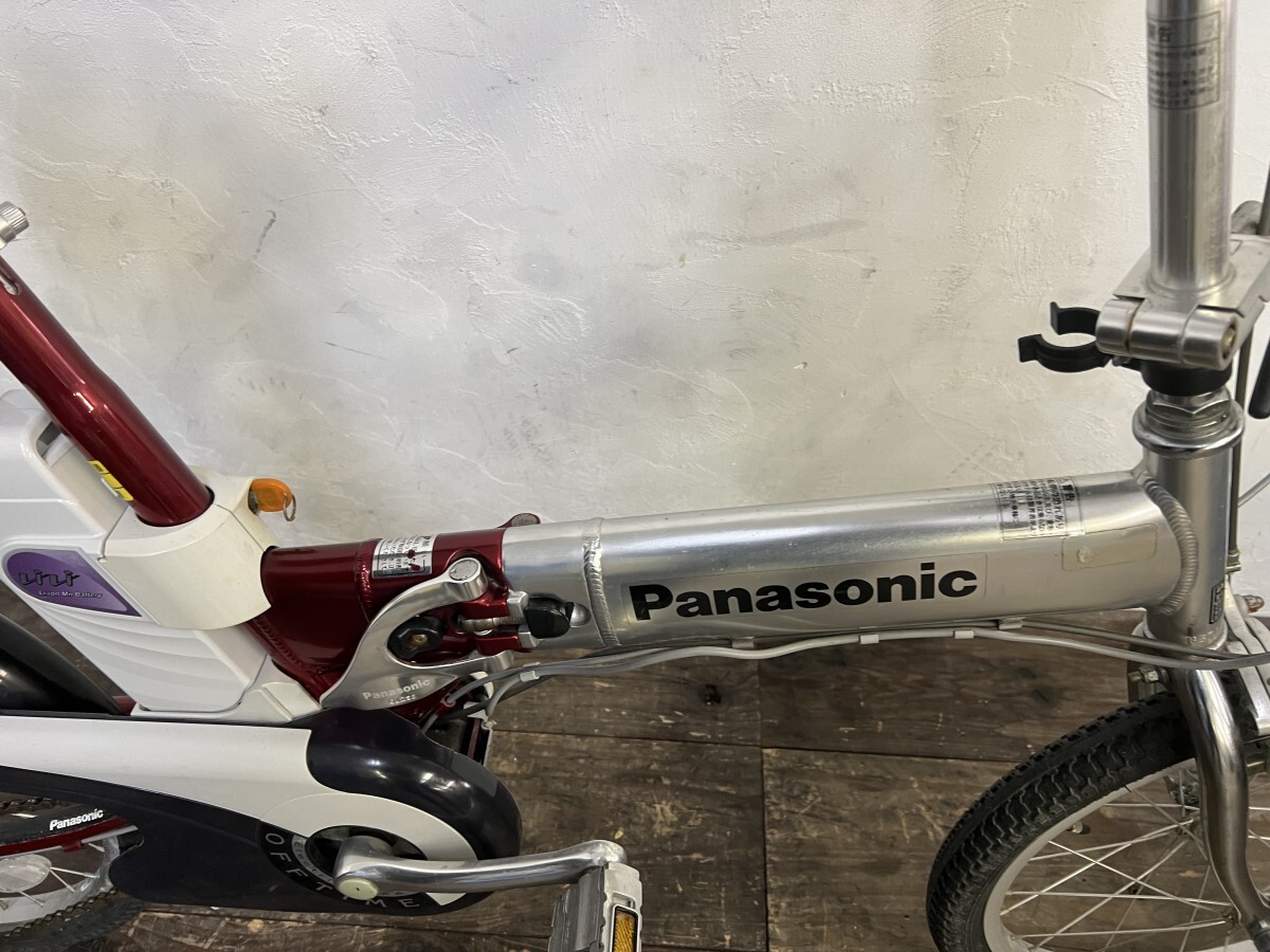 動作良好！Panasonic パナソニック 折り畳み電動自転車 OFFTIME オフタイム BE-EHW07R 18インチ 7段変速 バッテリー中身新品！_画像6