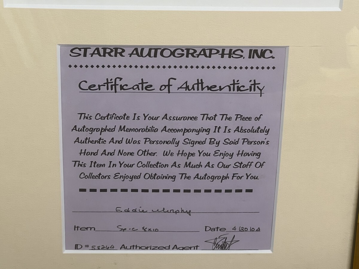 エディ・マーフィー 直筆サイン入りポスター 証明書付き 額装37×55cm EDDY MURPHYの画像3
