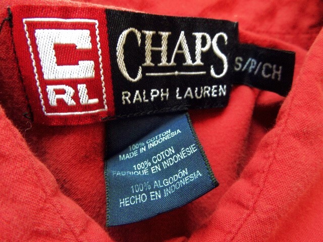 US古着 90's CHAPS RALPH LAUREN ヴィンテージ半袖コットンシャツ チャップス レトロ ストリート アメカジ L相当 オールド アメリカ USED_画像10