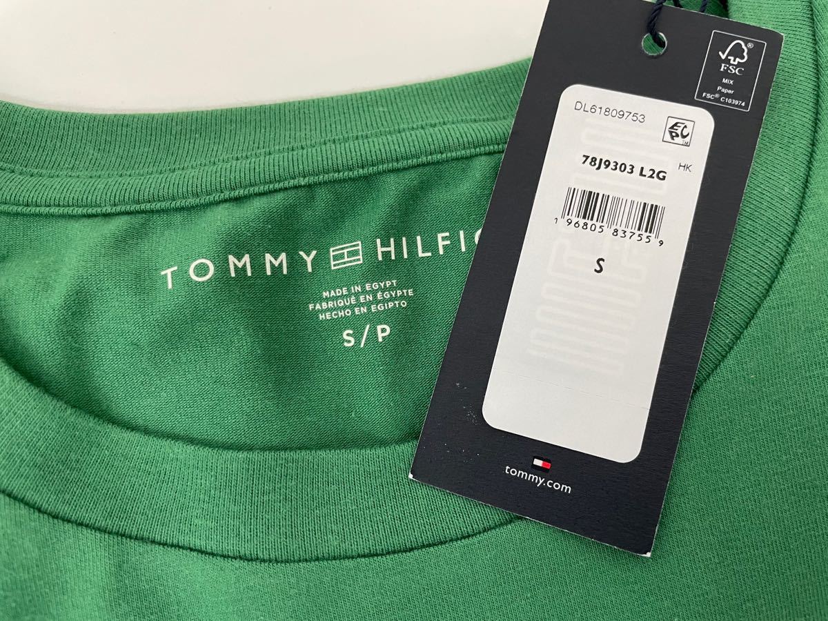 TOMMYHILFIGER トミーヒルフィガー メンズ 半袖Tシャツ S 緑 グリーン シンプル _画像4