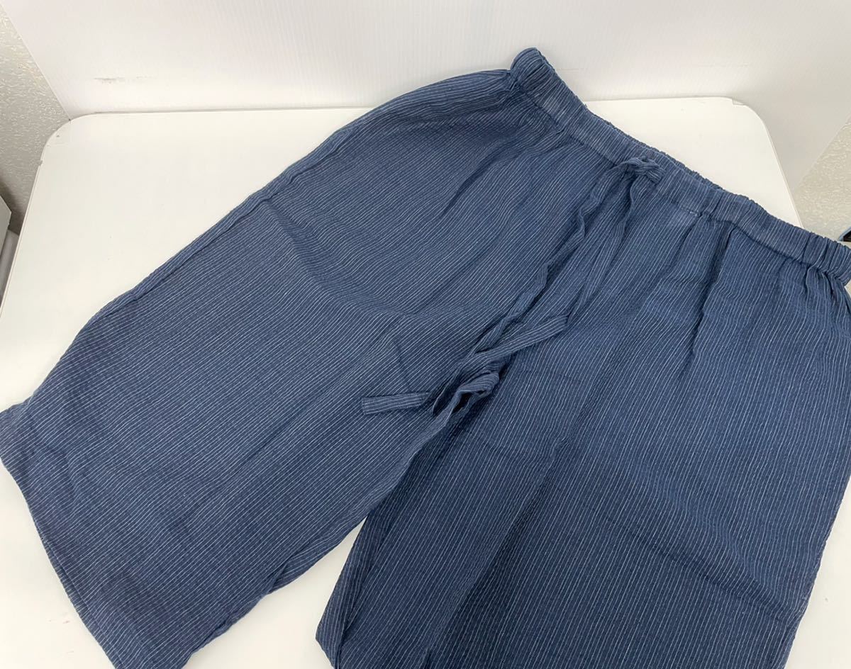  new goods # Hamamatsu woven thing men's .. jinbei Gin Bay blue XL summer festival pyjamas large size 