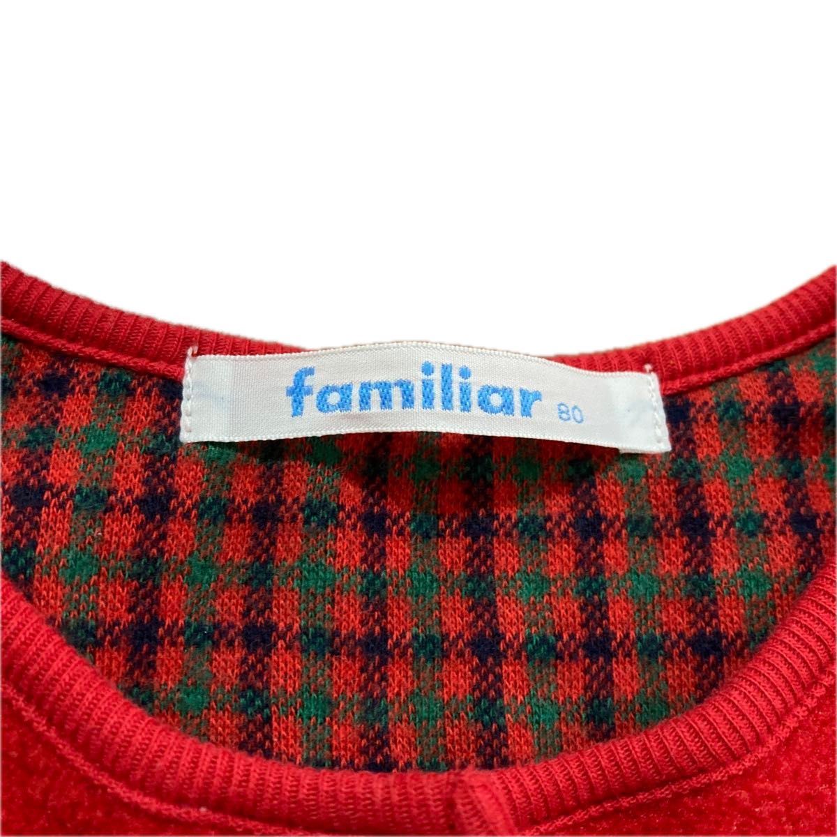 ファミリア フリースベスト　80㎝　レッド familiar