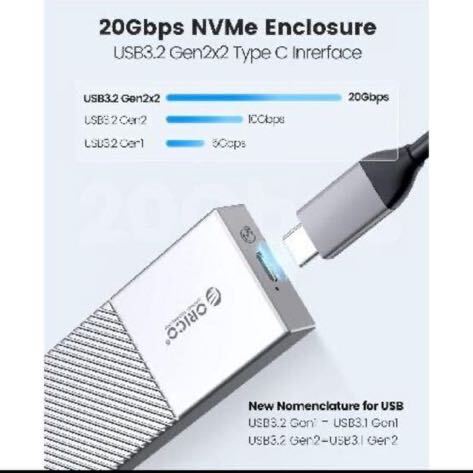 ORICO M.2 SSD 外付けケース 20Gbps NVMe ケース USB-C M.2 SSD ケース USB3.2 Gen2x2高速Type-C Trim指令 2230/2242/2260/2280 SSD対応