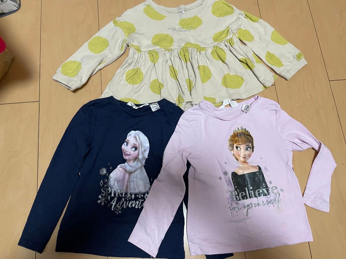 アナと雪の女王　ロンT 3枚セット キャラクター 長袖Tシャツ