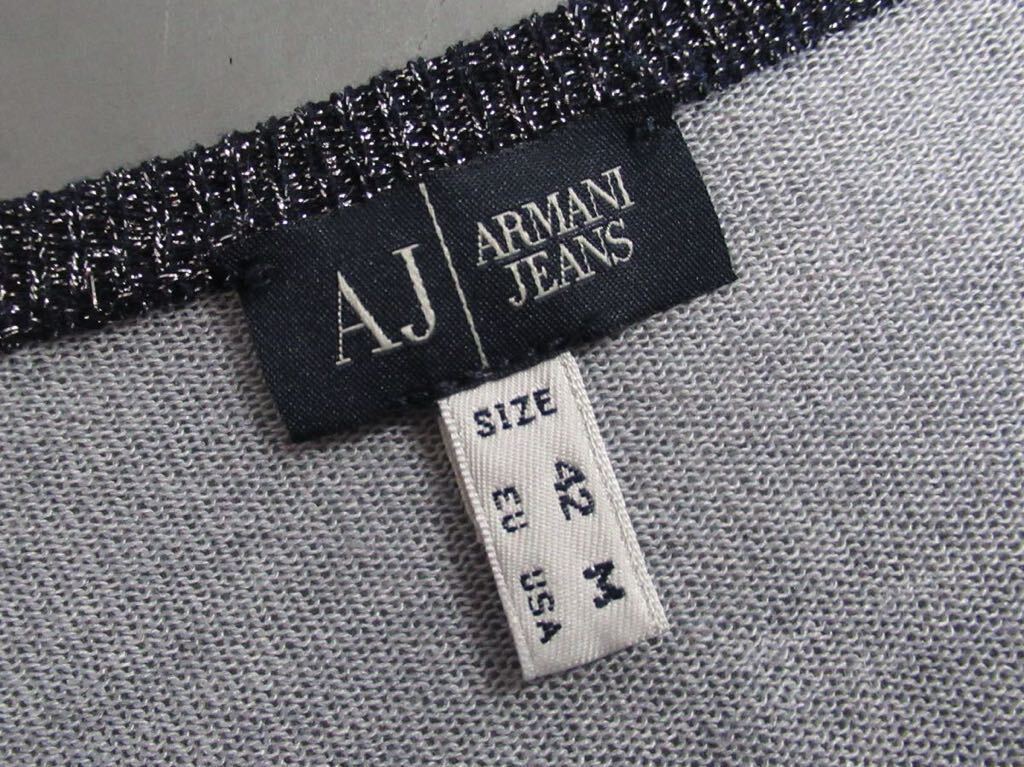 ARMANI JEANS ハイゲージ ジップ アップ ニット ワンピース セーター アルマーニ イタリア Mサイズ レディース 長袖 高品質 トップス_画像7