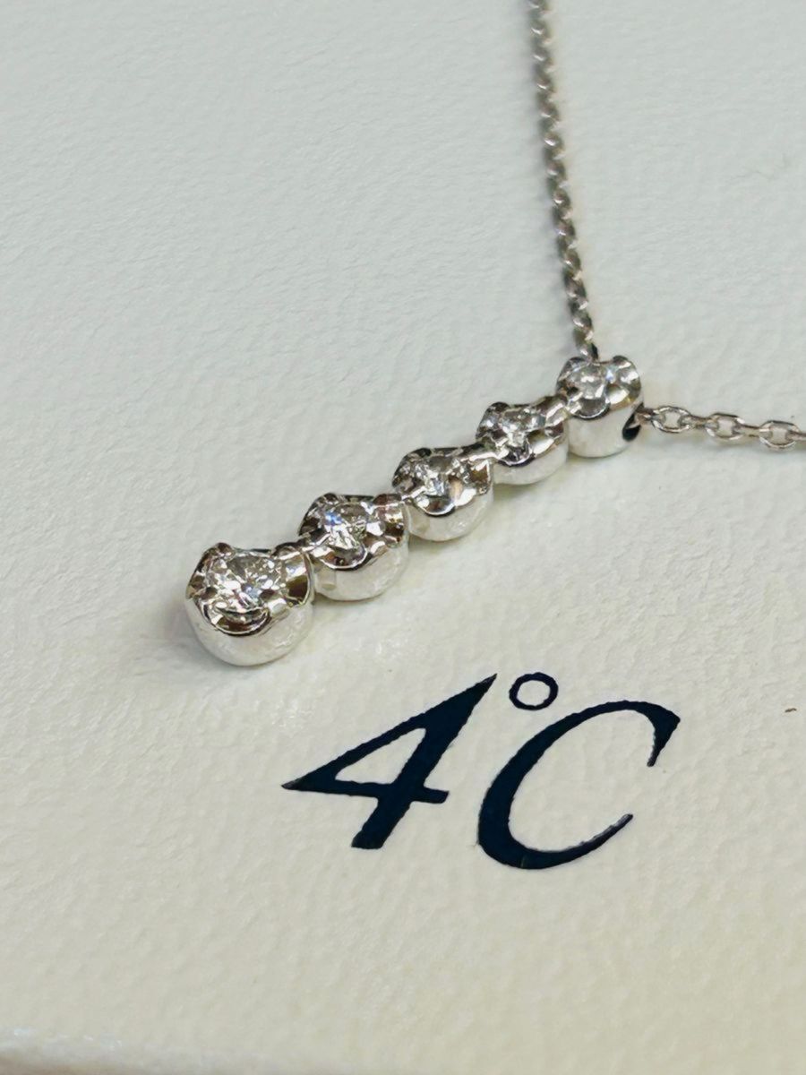 4℃ ダイヤモンドネックレス K18ホワイトゴールド 5連 ヨンドシー 4℃ ダイヤモンドネックレス K18ホワイトゴールド 5連 ヨンドシー