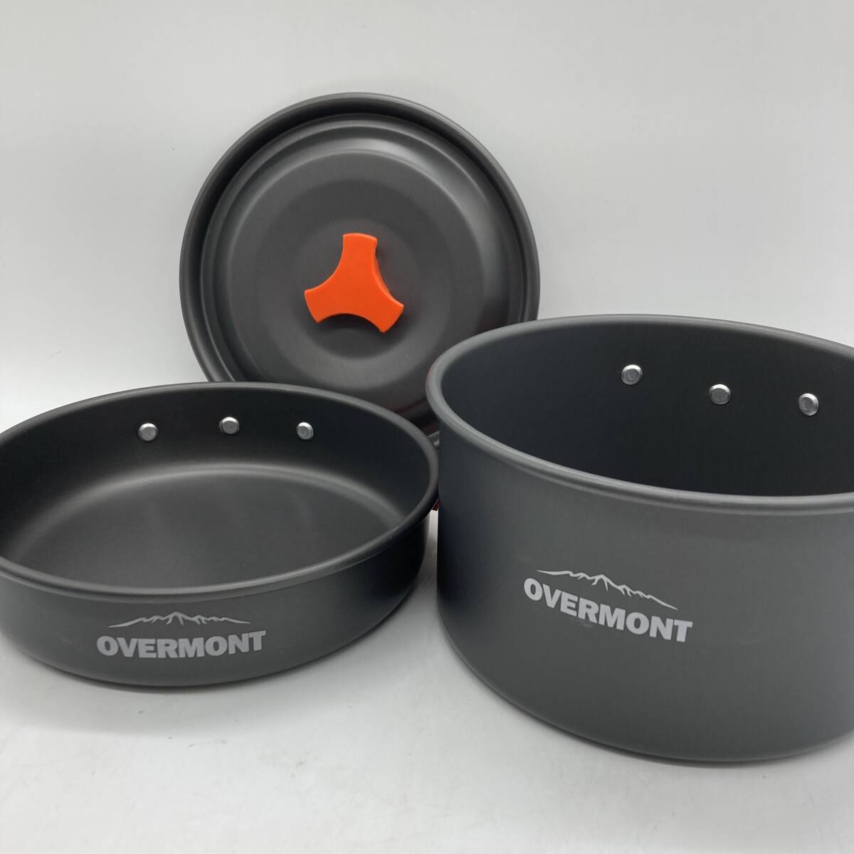 Overmont DS-300 アルミ クッカーセット アウトドア鍋 アウトドアケトル キャンピング 調理器具 収納袋付き /Y16171-B2の画像2