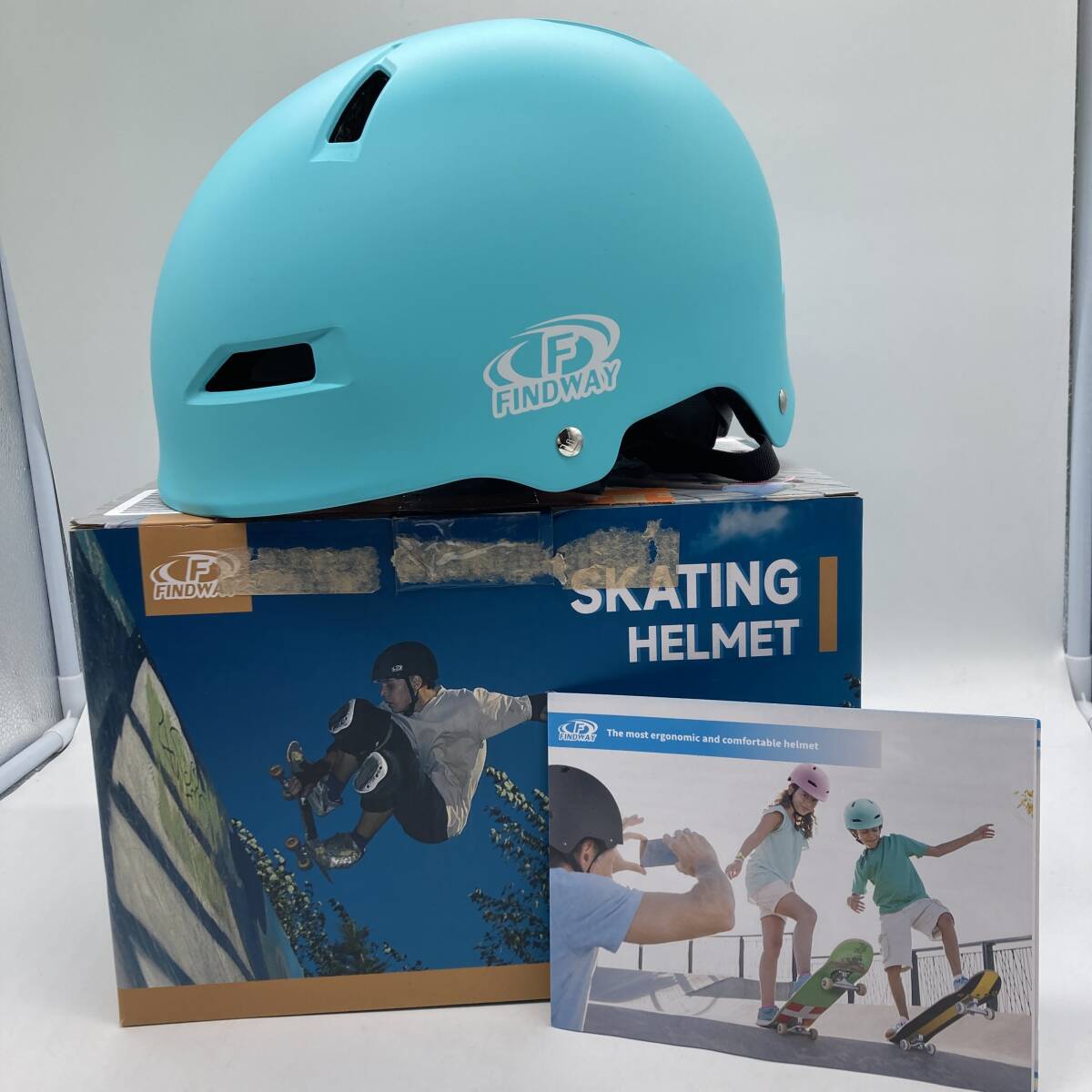 【Mサイズ】Findway 自転車ヘルメット スケートボード用ヘルメット 大人用 子供用 スポーツヘルメット /Y16175-G3_画像1