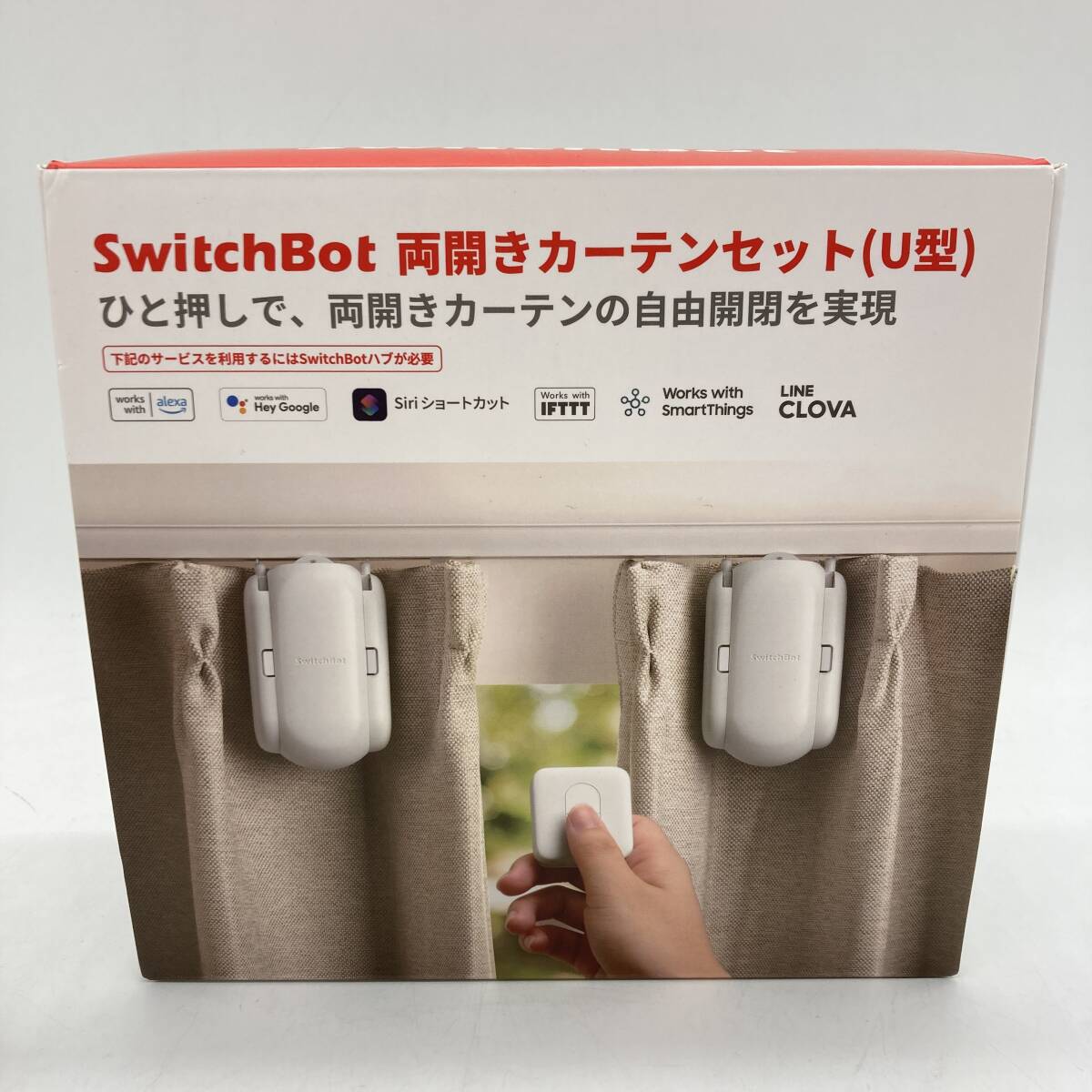 【通電確認済】SwitchBot 両開きカーテン＋リモートボタン 自動開閉 スイッチボット /Y16291-K2