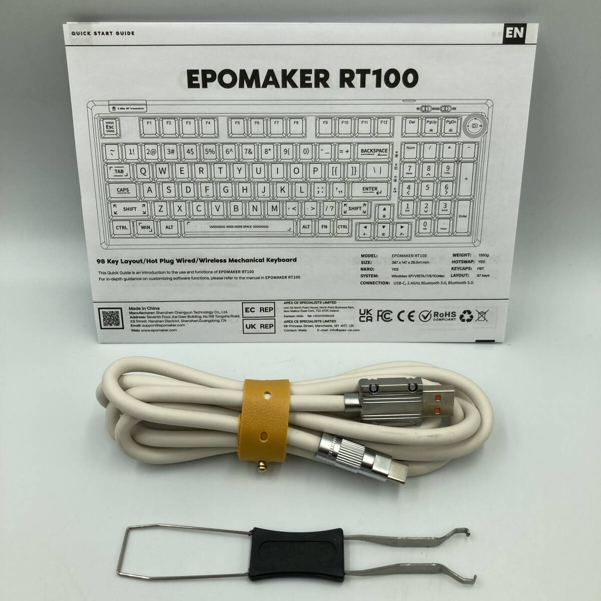 【訳あり】EPOMAKER RT100 97キー ゲーミングキーボード ガスケット BT5.0/2.4G/USB-C メカニカルキーボード /Y16344-X1_画像10